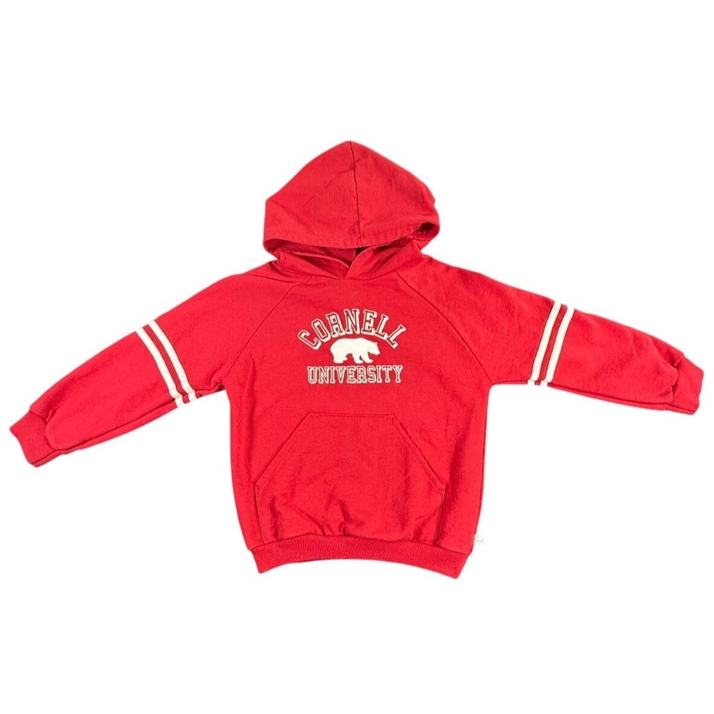 Vtg Cornell Big Red Bear Hoodie Sweatshirt Youth 14 ? Made In USA see descript